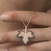 Sterling Silver Sycamore Leaf Necklace with Crystal Stone – 925k Rose Gold Finish